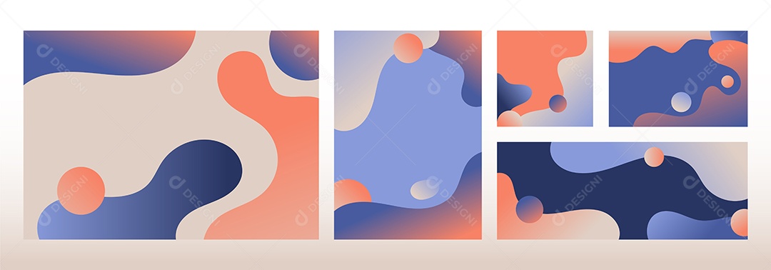 Conjunto de Background de Formas Abstratas Ilustração Vetor EPS