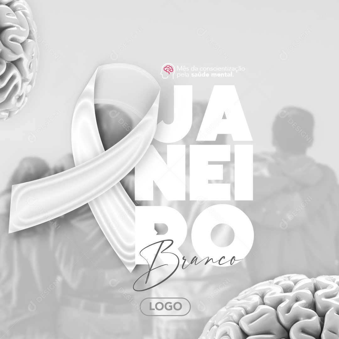 Janeiro Branco Mês de Conscientização a Saúde Mental Social Media PSD Editável