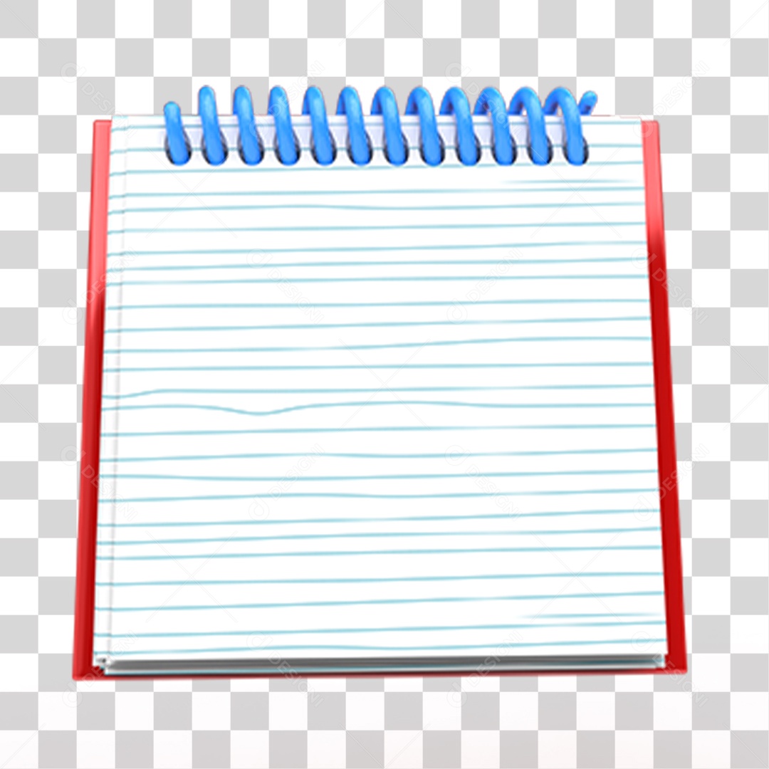 Caderno de Volta às Aulas Elemento 3D para Composição PNG Transparente