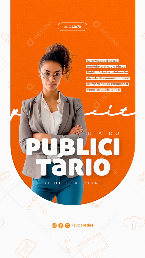 Story Dia Do Publicitário 01 de Fevereiro Social Media PSD Editável