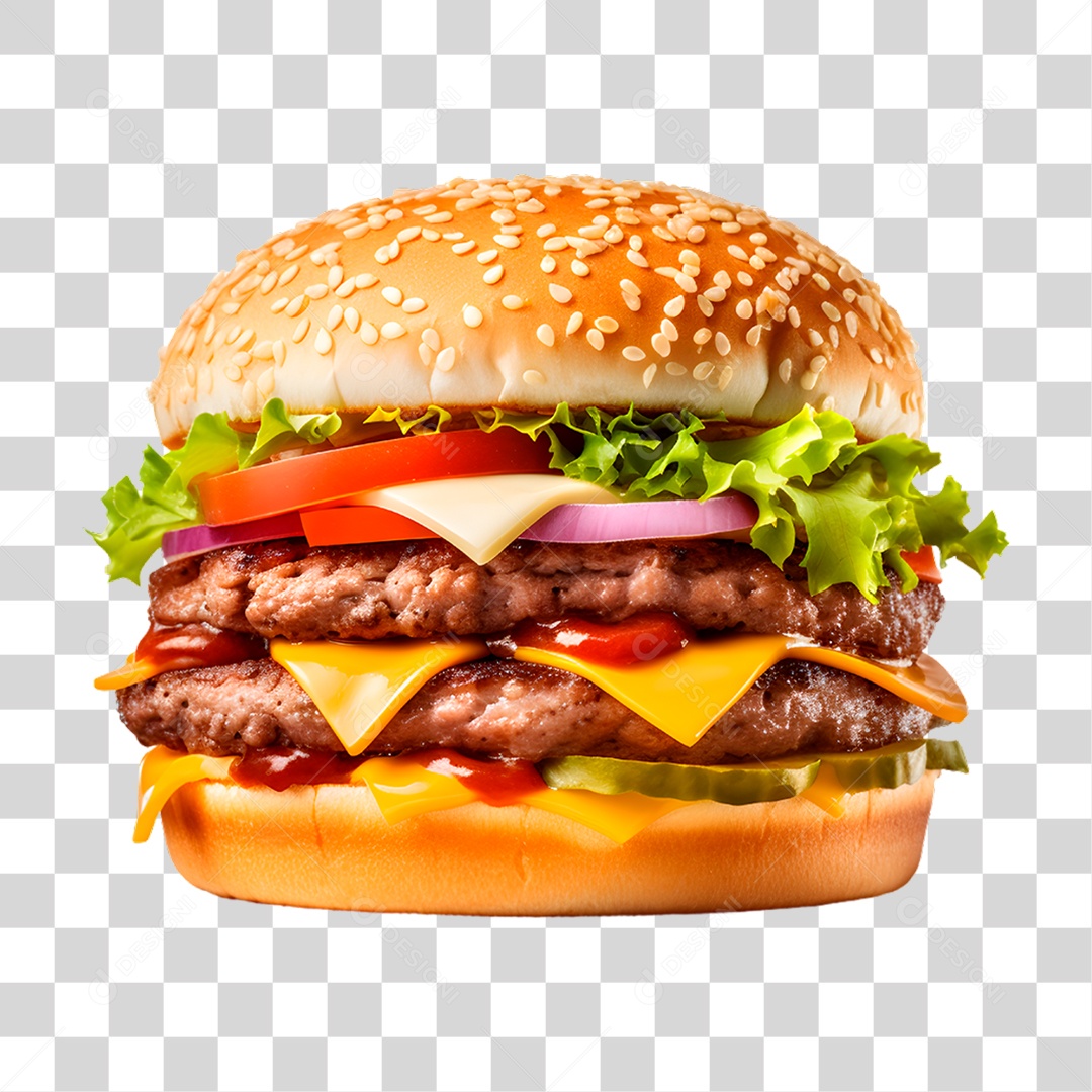 Elemento 3D Hamburguer Para PNG Transparente