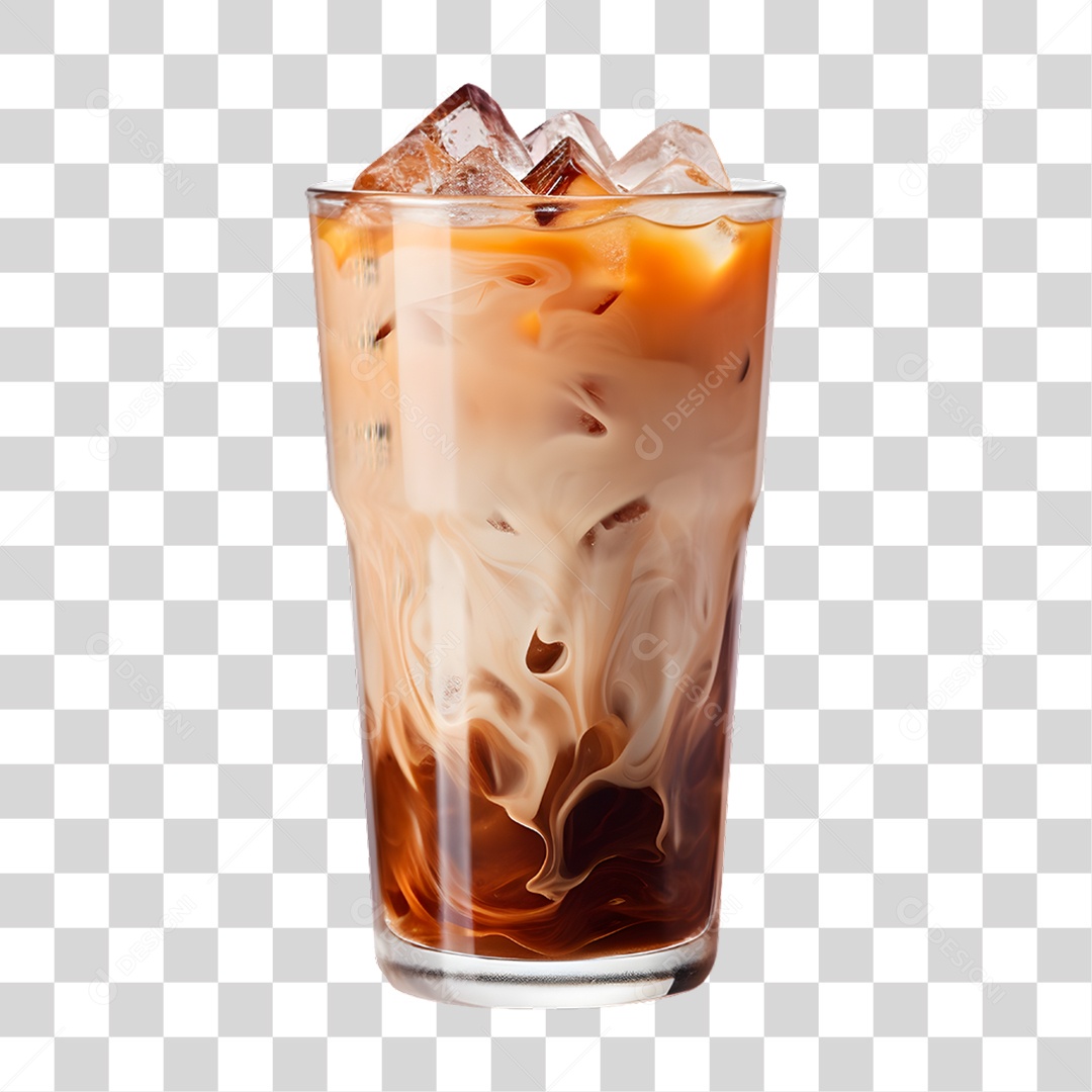 Elemento 3D Copo de Café Gelado PNG Transparente