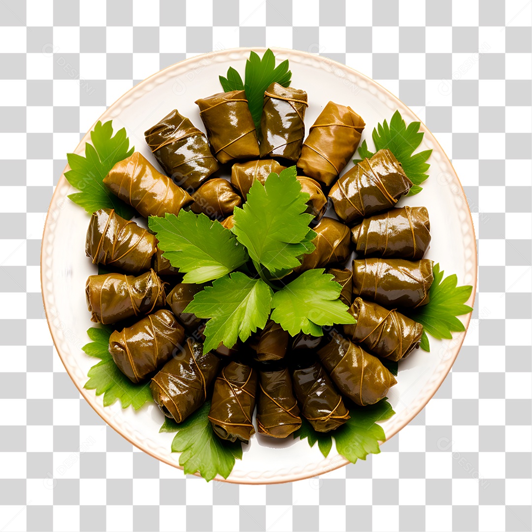 Elemento 3D Pratos com Doces e Folhas PNG Transparente