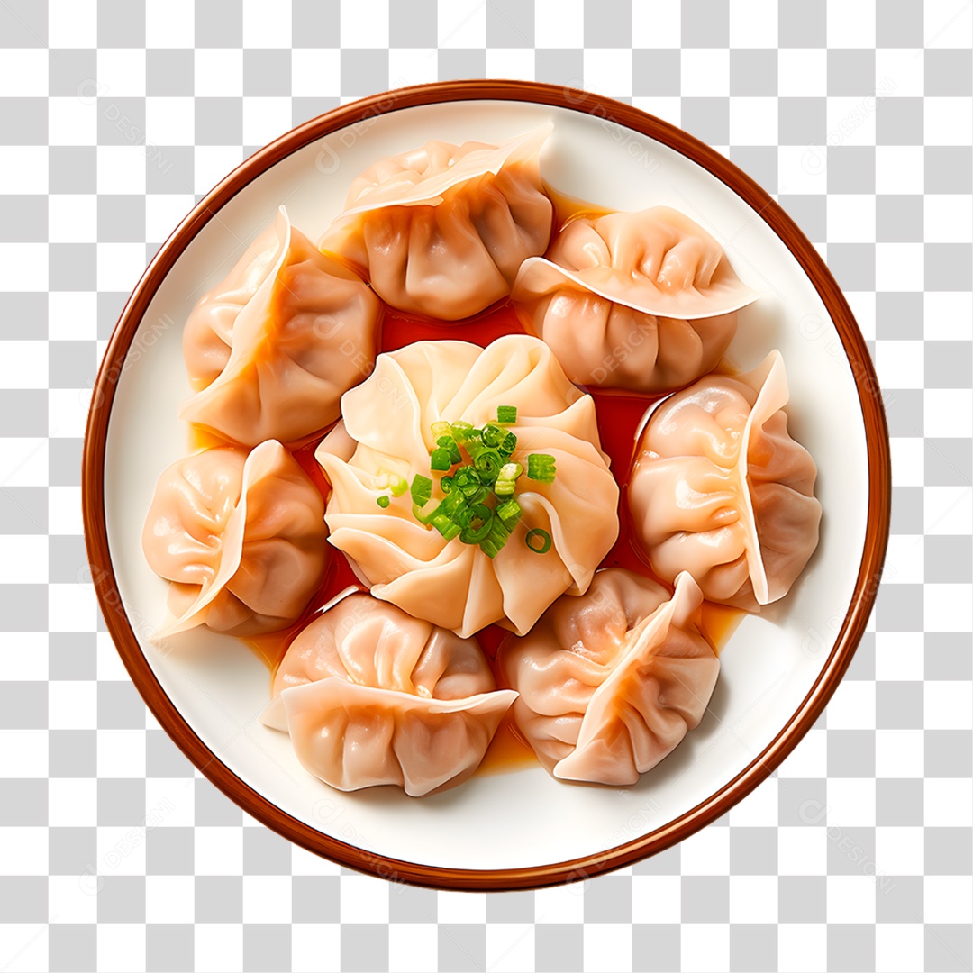 Elemento 3D Bolinhos de Camarão Para PNG Transparente