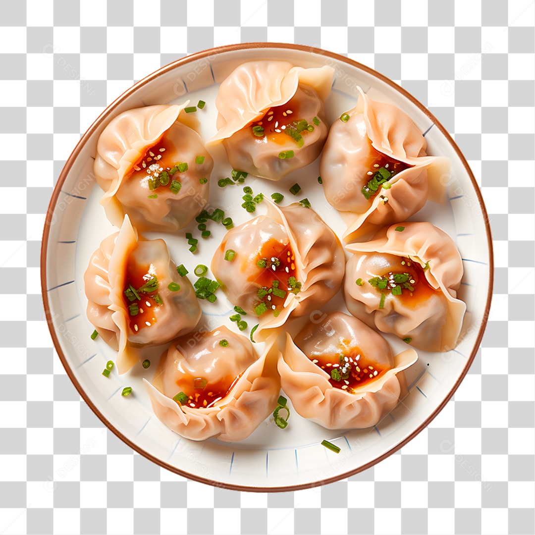 Elemento 3D Bolinhos de Camarão Para PNG Transparente