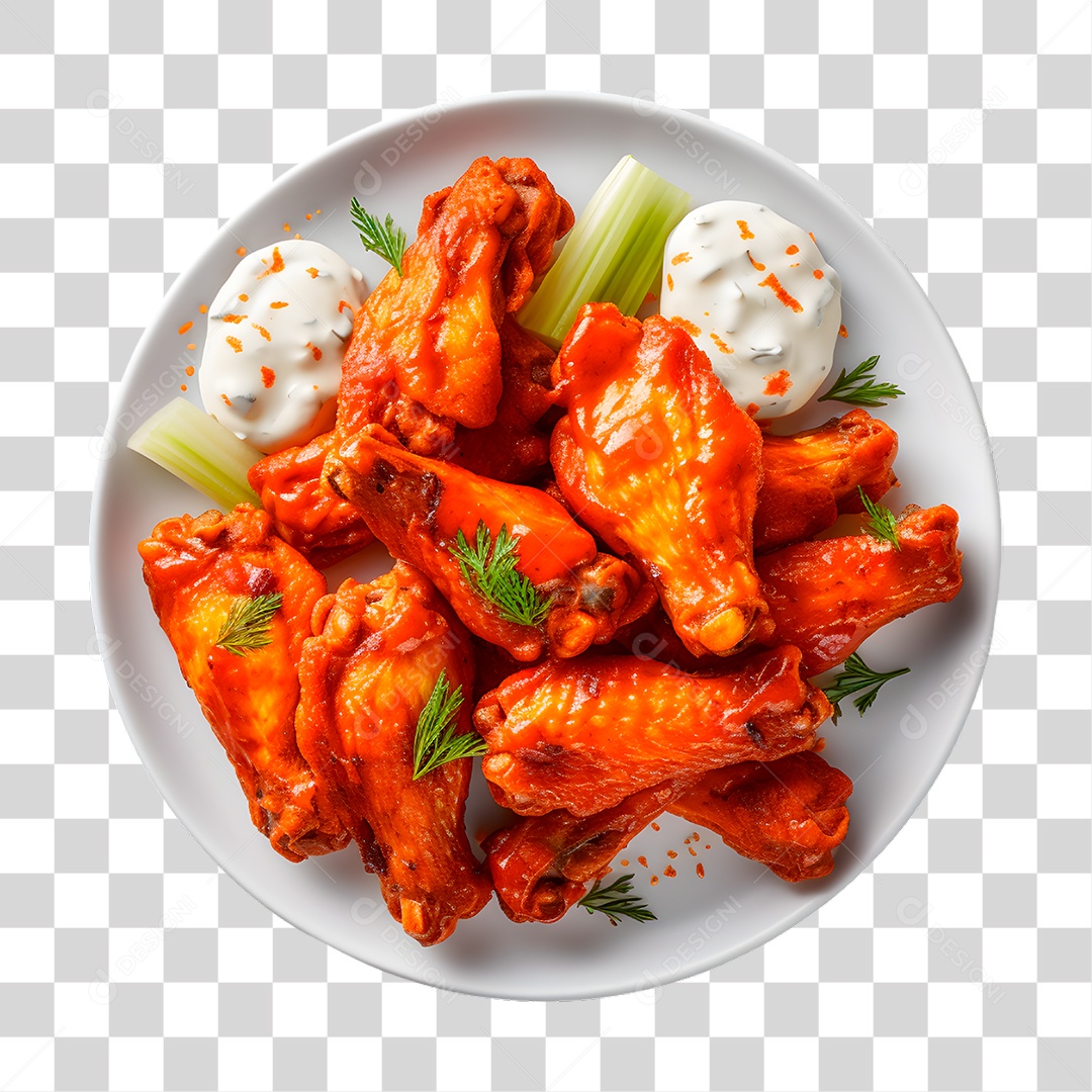 Elemento 3D Prato de Frango Frito Para PNG Transparente