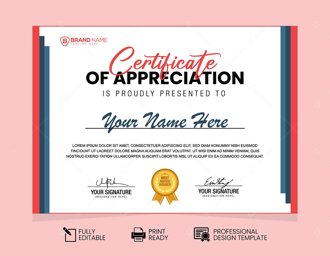 Modelo De Certificado Vetor EPS Editável