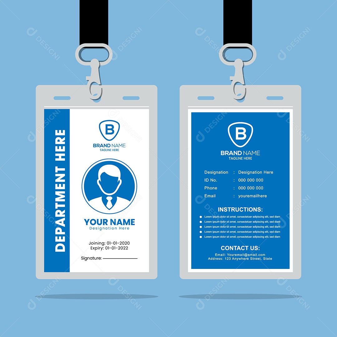 Modelo de Cartão de Identificação Vetor EPS Editável