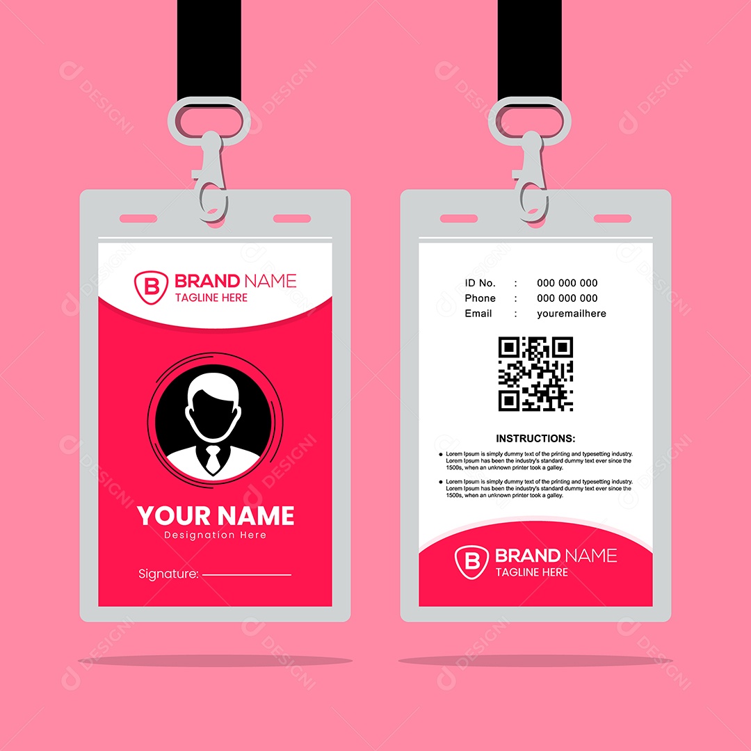Modelo de Cartão de Identificação Vetor EPS Editável