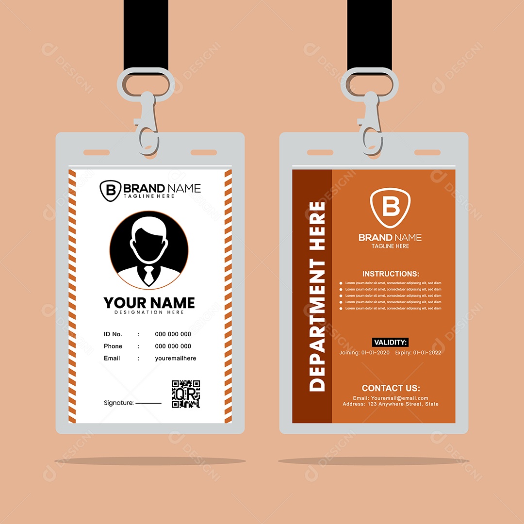 Modelo de Cartão de Identificação Vetor EPS Editável