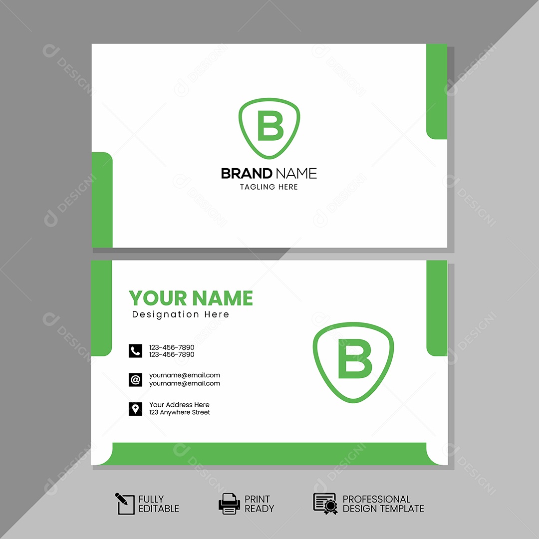 Modelo de Cartão de Visita Vetor EPS Editável