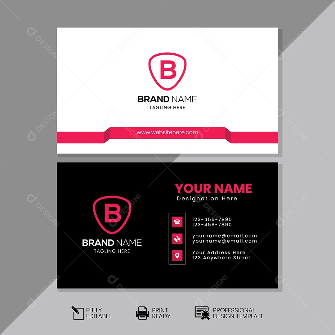 Modelo de Cartão de Visita Vetor EPS Editável