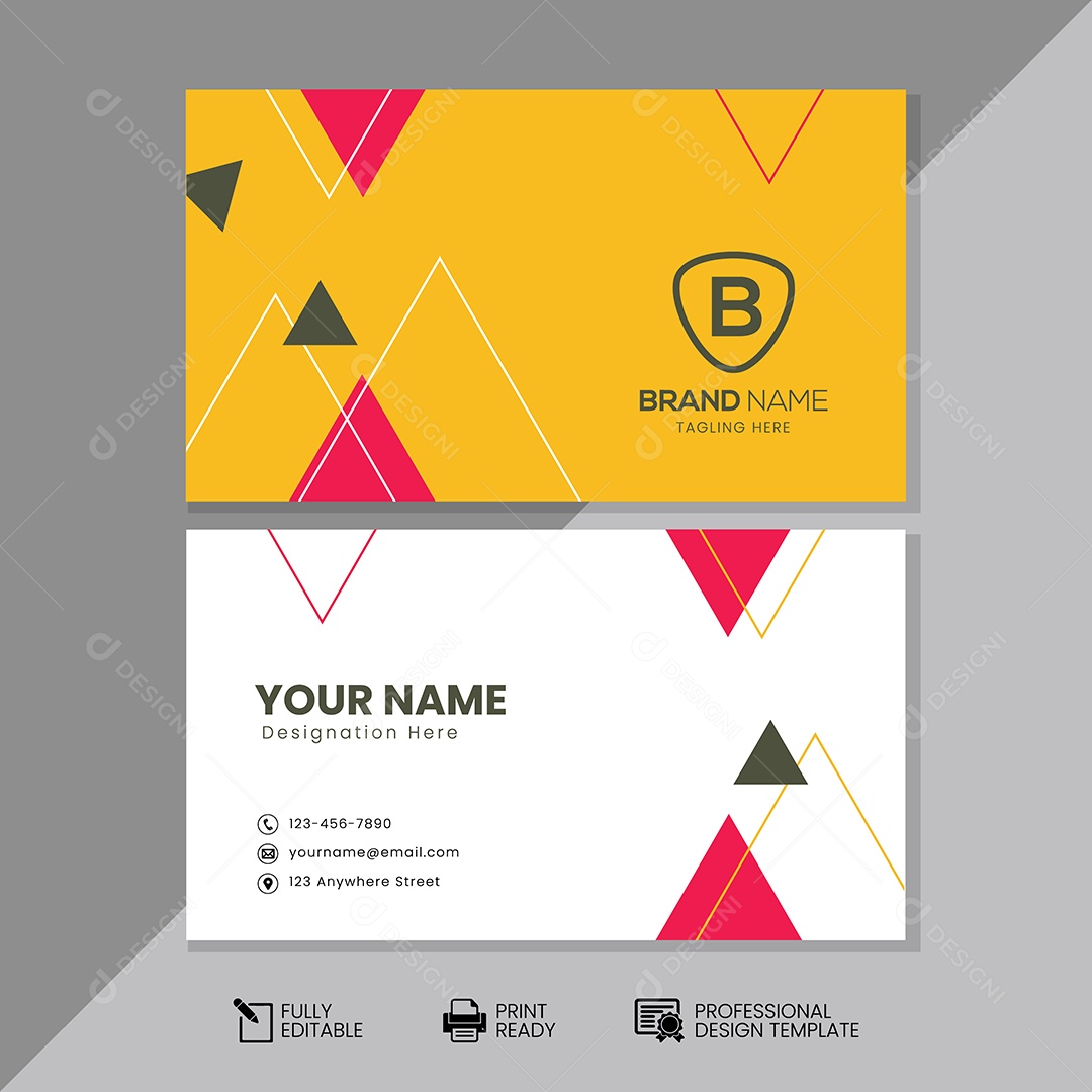 Modelo de Cartão de Visita Vetor EPS Editável