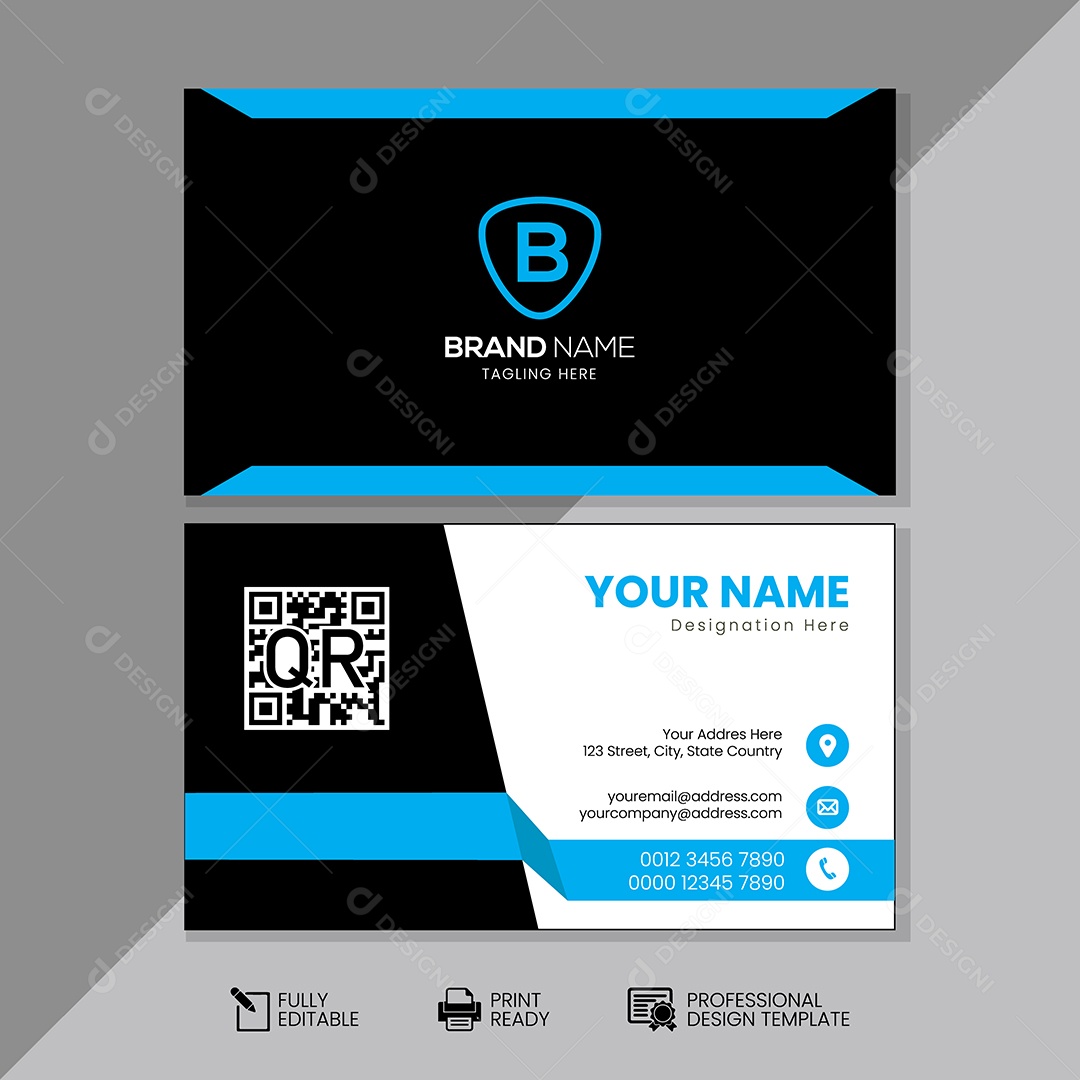 Modelo de Cartão de Visita Vetor EPS Editável