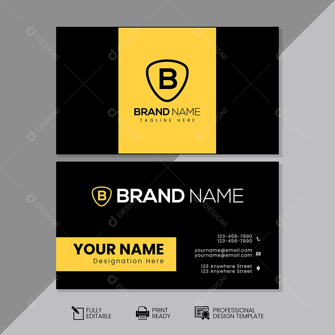 Modelo de Cartão de Visita Vetor EPS Editável