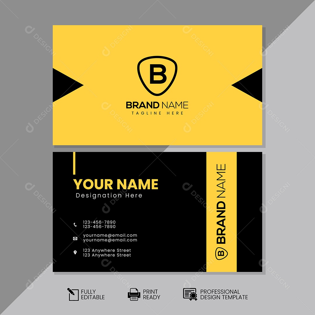 Modelo de Cartão de Visita Vetor EPS Editável