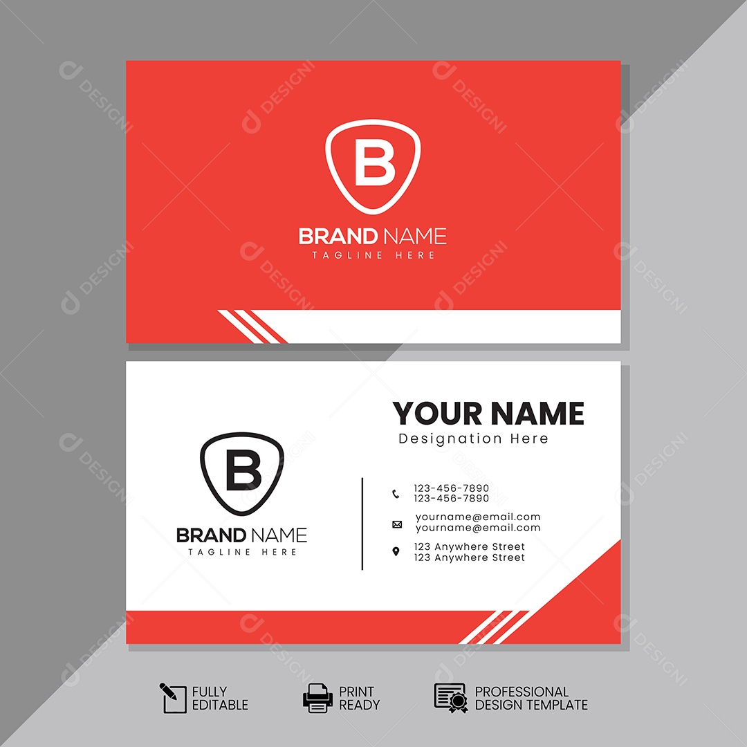 Modelo de Cartão de Visita Vetor EPS Editável