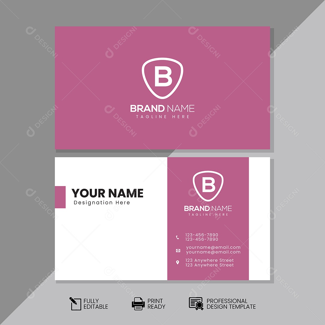 Modelo de Cartão de Visita Vetor EPS Editável