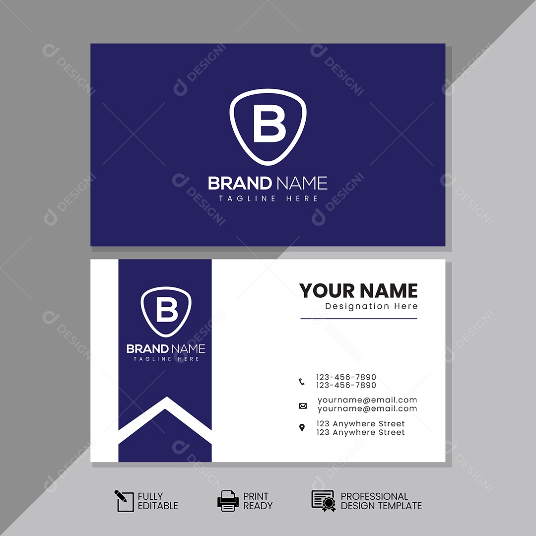 Modelo de Cartão de Visita Vetor EPS Editável