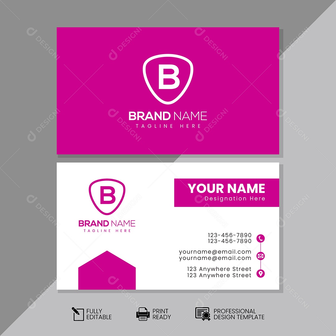 Modelo de Cartão de Visita Vetor EPS Editável