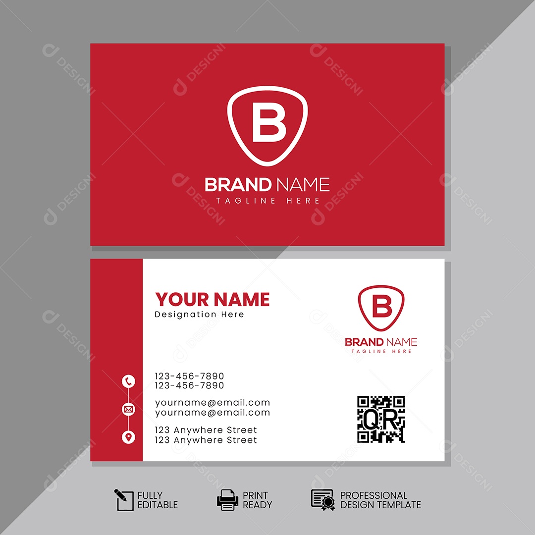 Modelo de Cartão de Visita Vetor EPS Editável