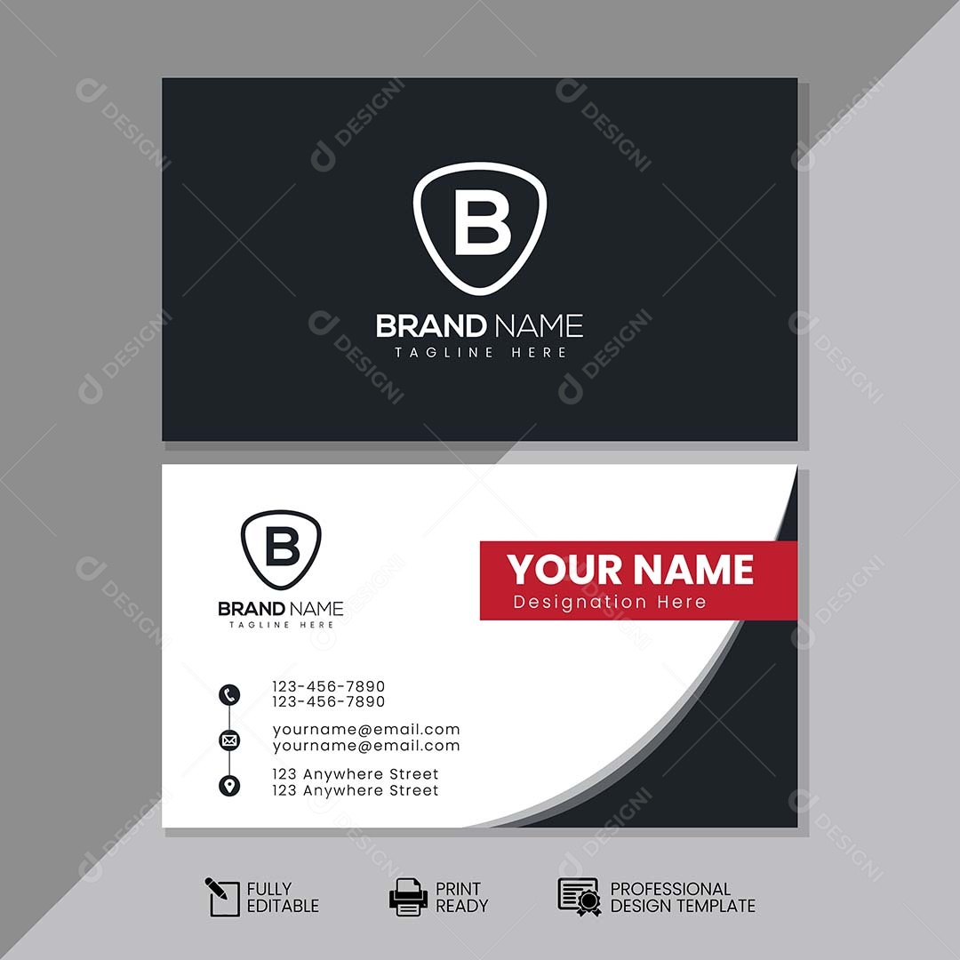 Modelo de Cartão de Visita Vetor EPS Editável