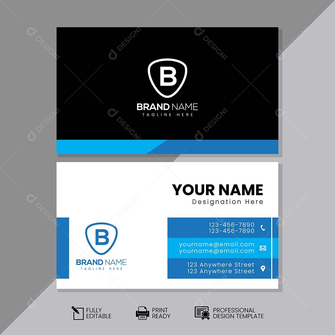 Modelo de Cartão de Visita Vetor EPS Editável