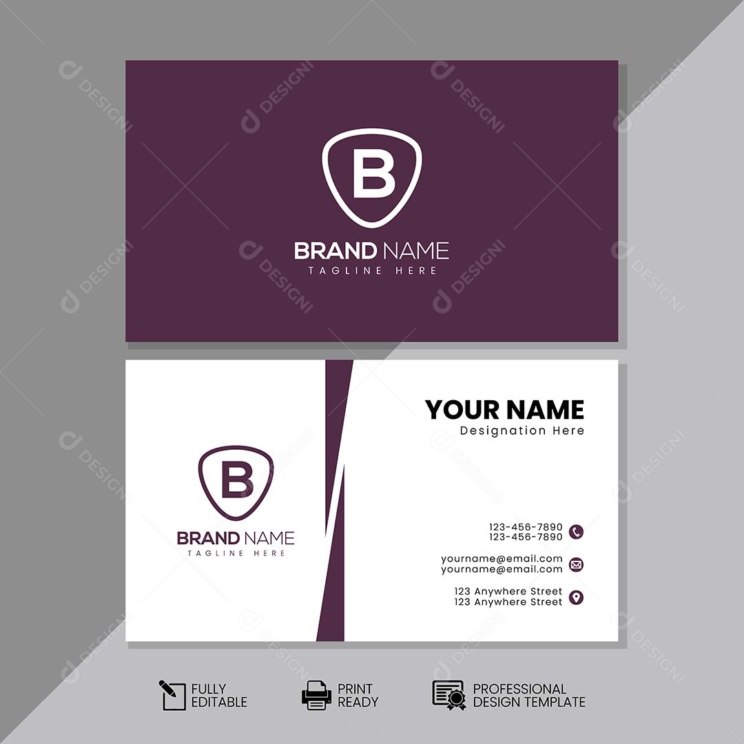 Modelo de Cartão de Visita Vetor EPS Editável