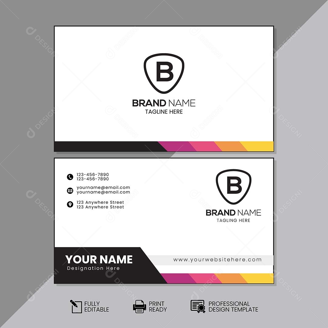 Modelo de Cartão de Visita Vetor EPS Editável