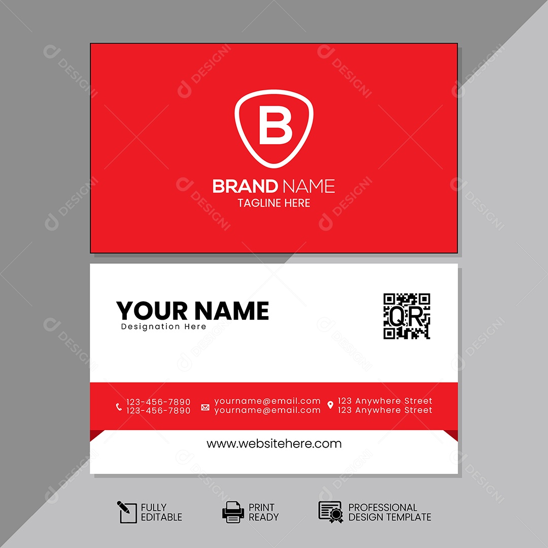 Modelo de Cartão de Visita Vetor EPS Editável