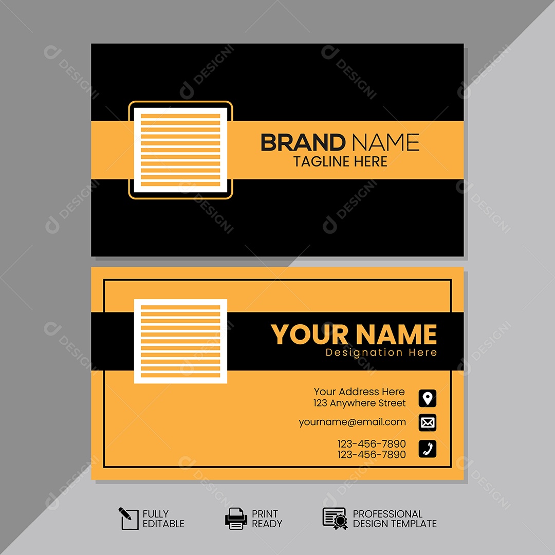 Modelo de Cartão de Visita Vetor EPS Editável