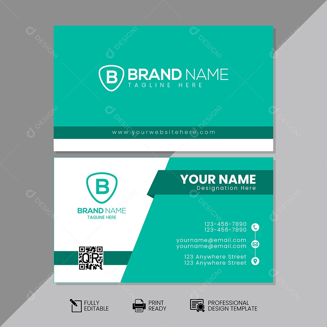 Modelo de Cartão de Visita Vetor EPS Editável