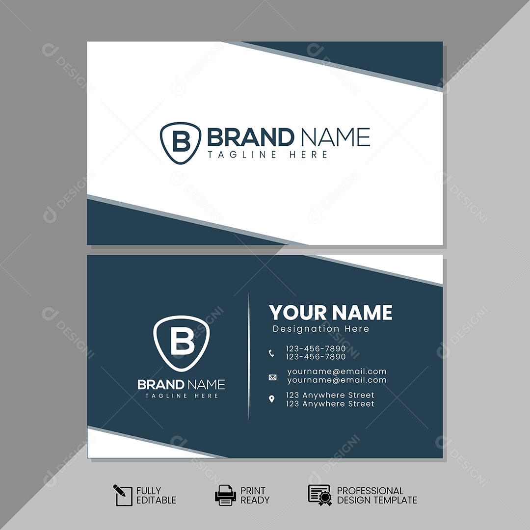 Modelo de Cartão de Visita Vetor EPS Editável