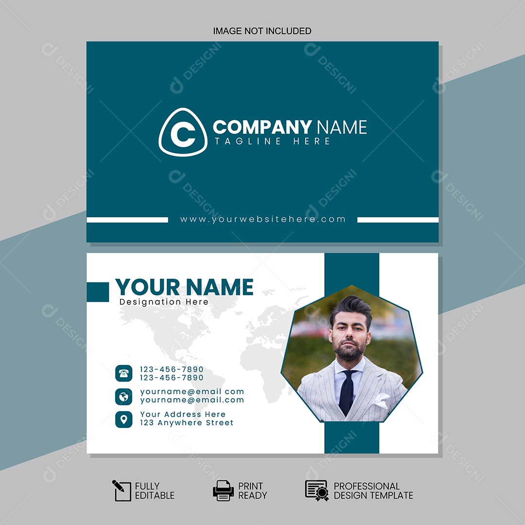 Modelo de Cartão de Visita Vetor EPS Editável