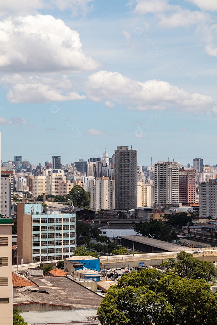 Vista de muitos prédios