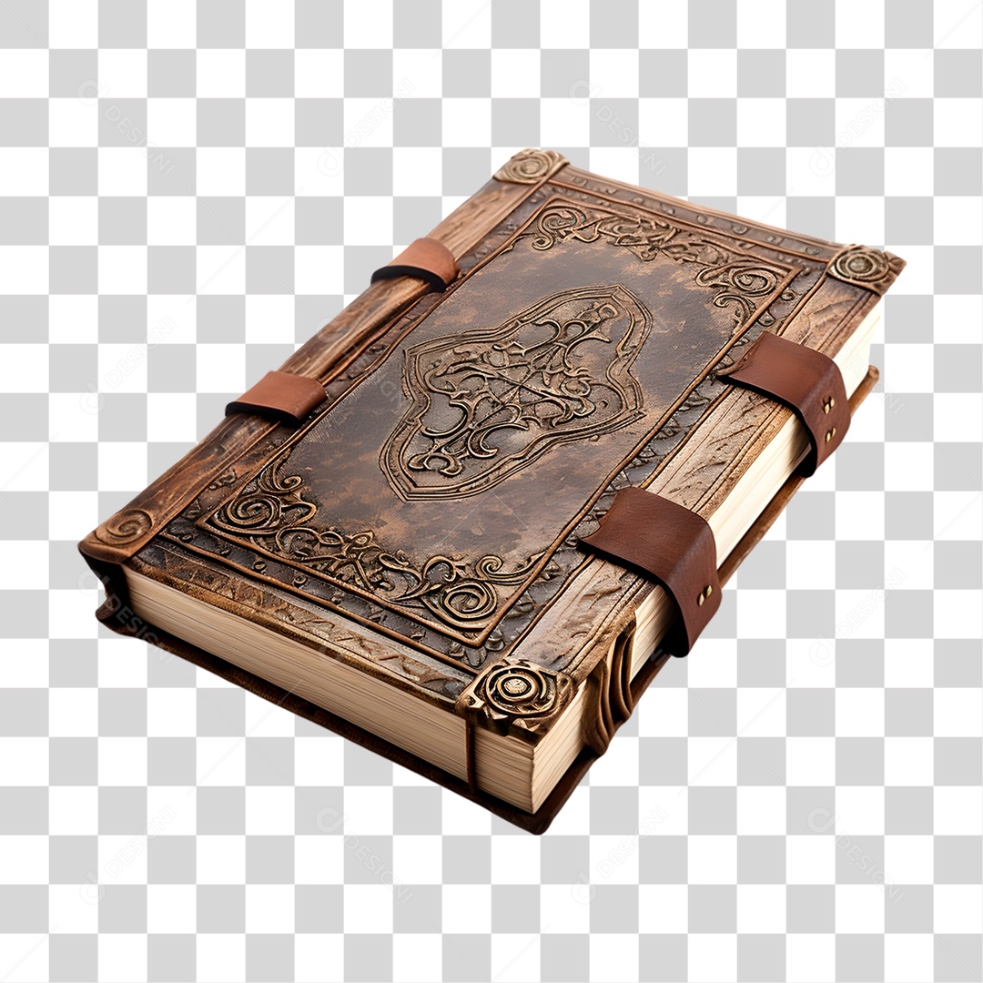 Elemento 3D Livro Antigo PNG Transparente