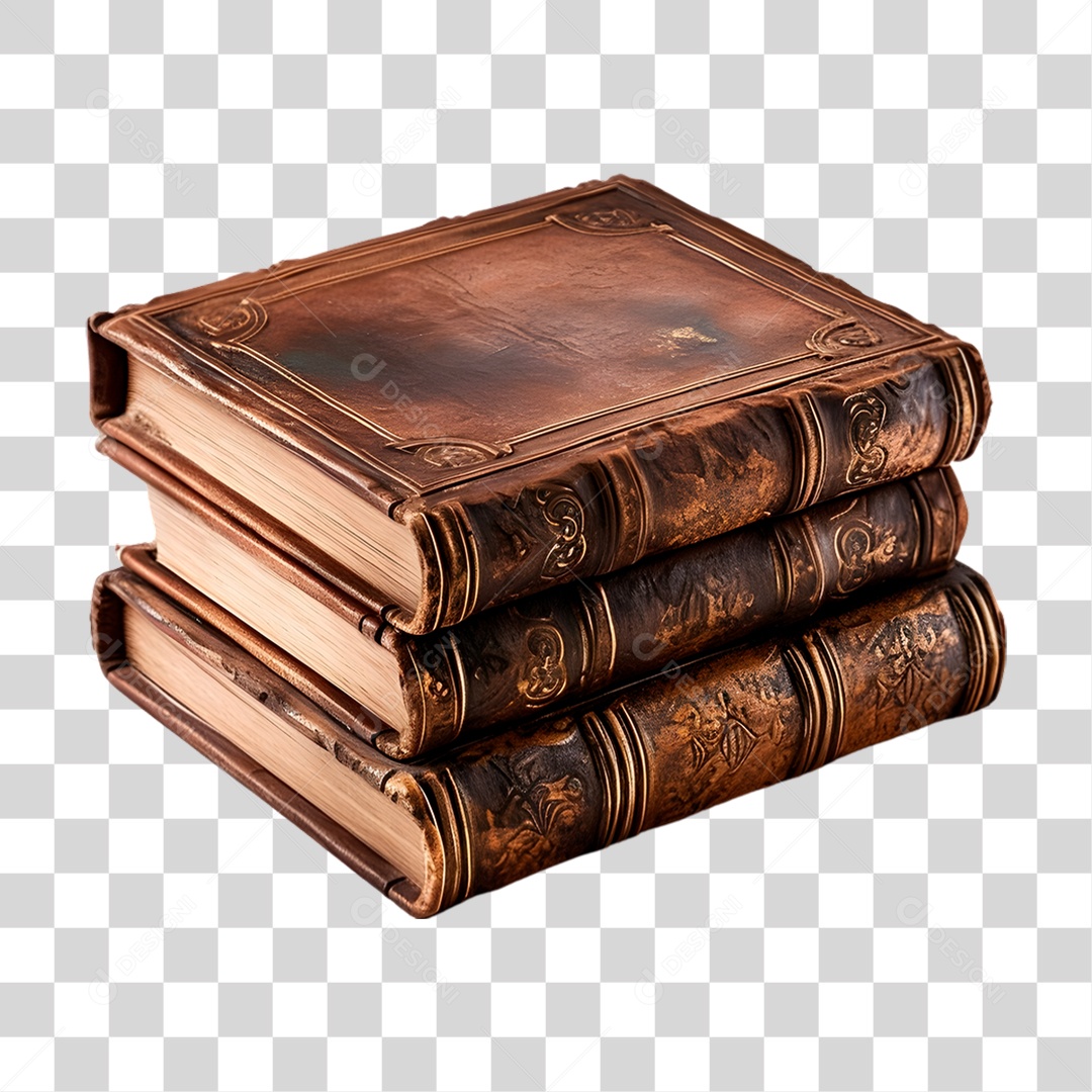 Elemento 3D Livro Antigo PNG Transparente
