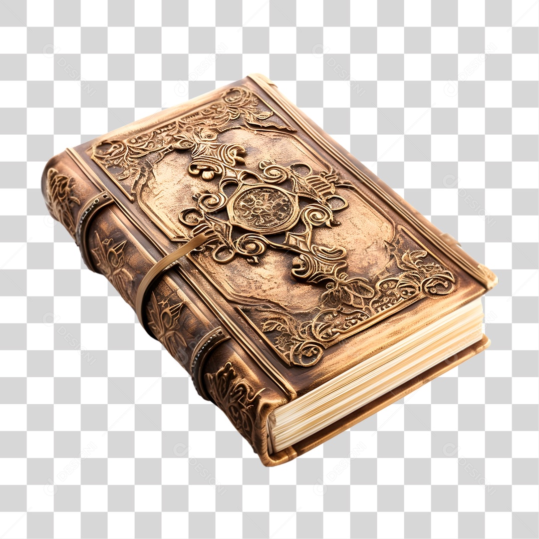 Elemento 3D Livro Antigo PNG Transparente