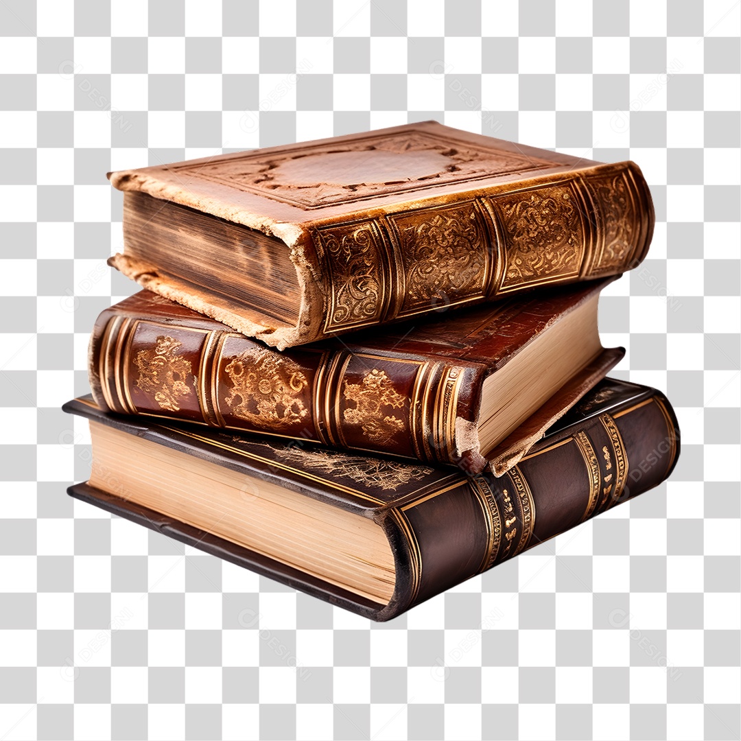 Elemento 3D Livro Antigo PNG Transparente