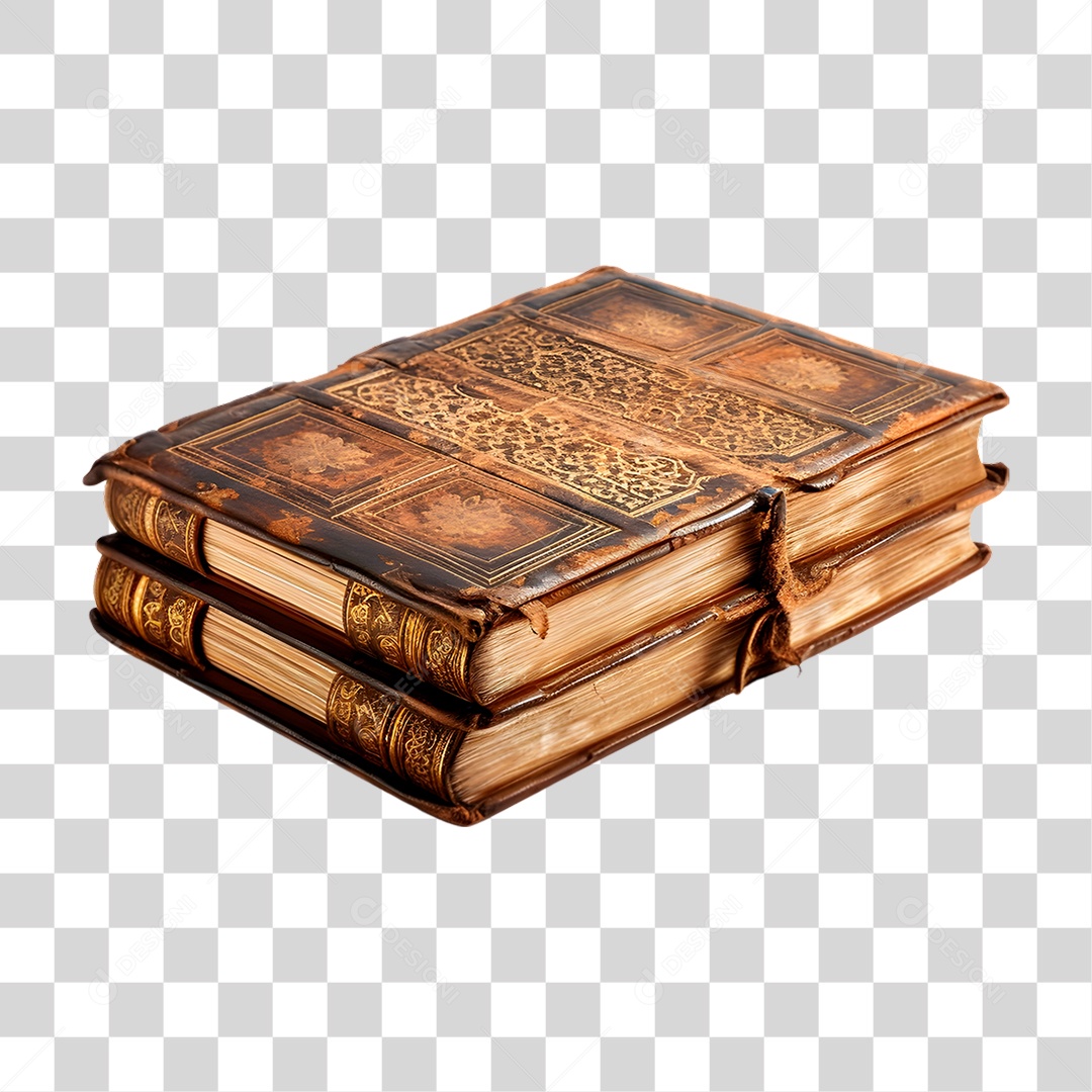 Elemento 3D Livro Antigo PNG Transparente