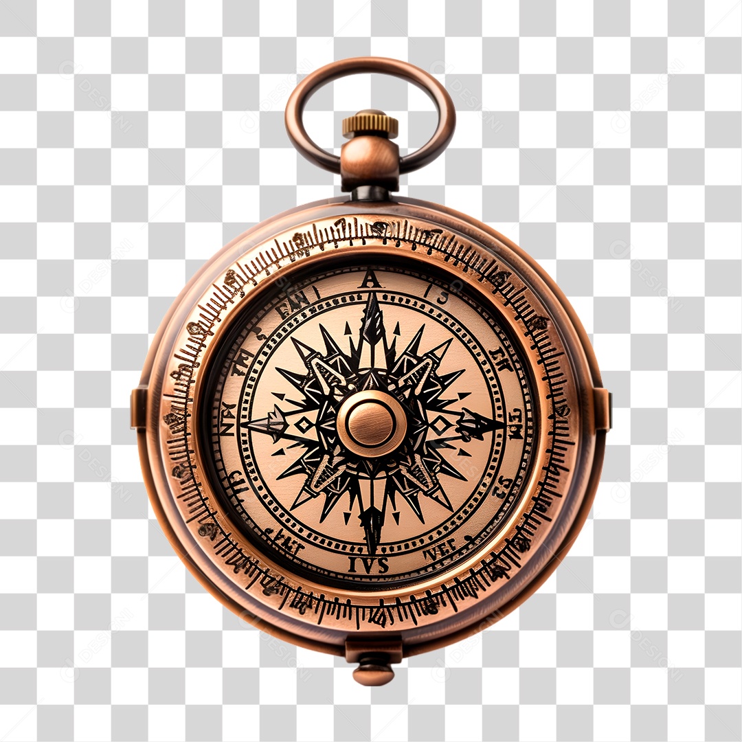 Elemento 3D Bússola Antiga Localização Coordenadas PNG Transparente