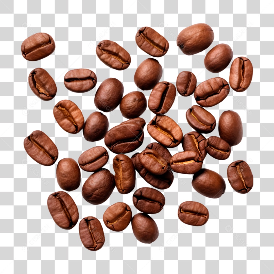 Elemento 3D Grãos de Café PNG Transparente