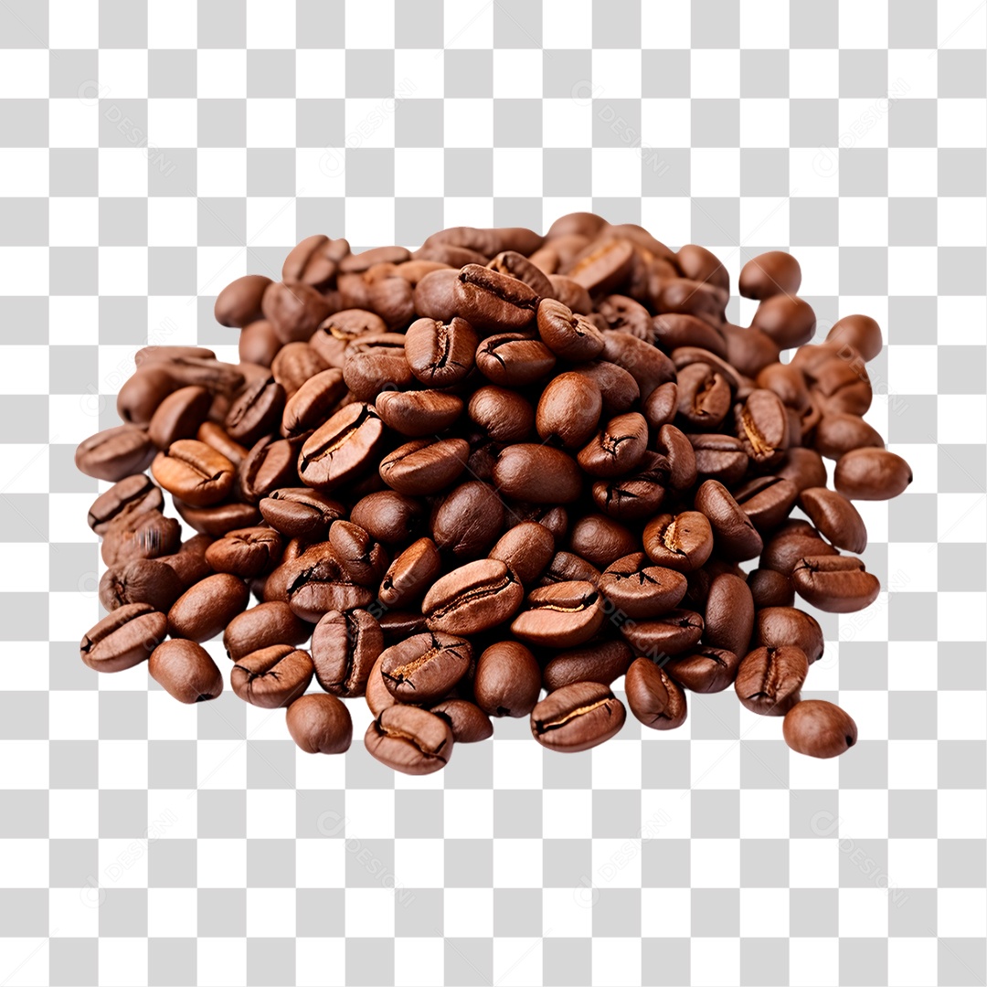 Elemento 3D Grãos de Café PNG Transparente