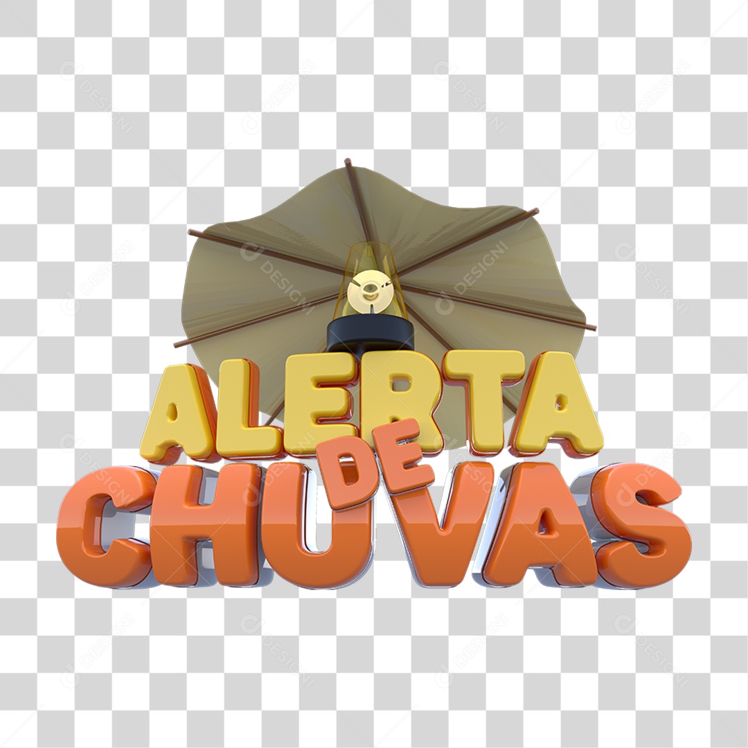 Selo 3D Alerta de Chuvas PNG Transparente