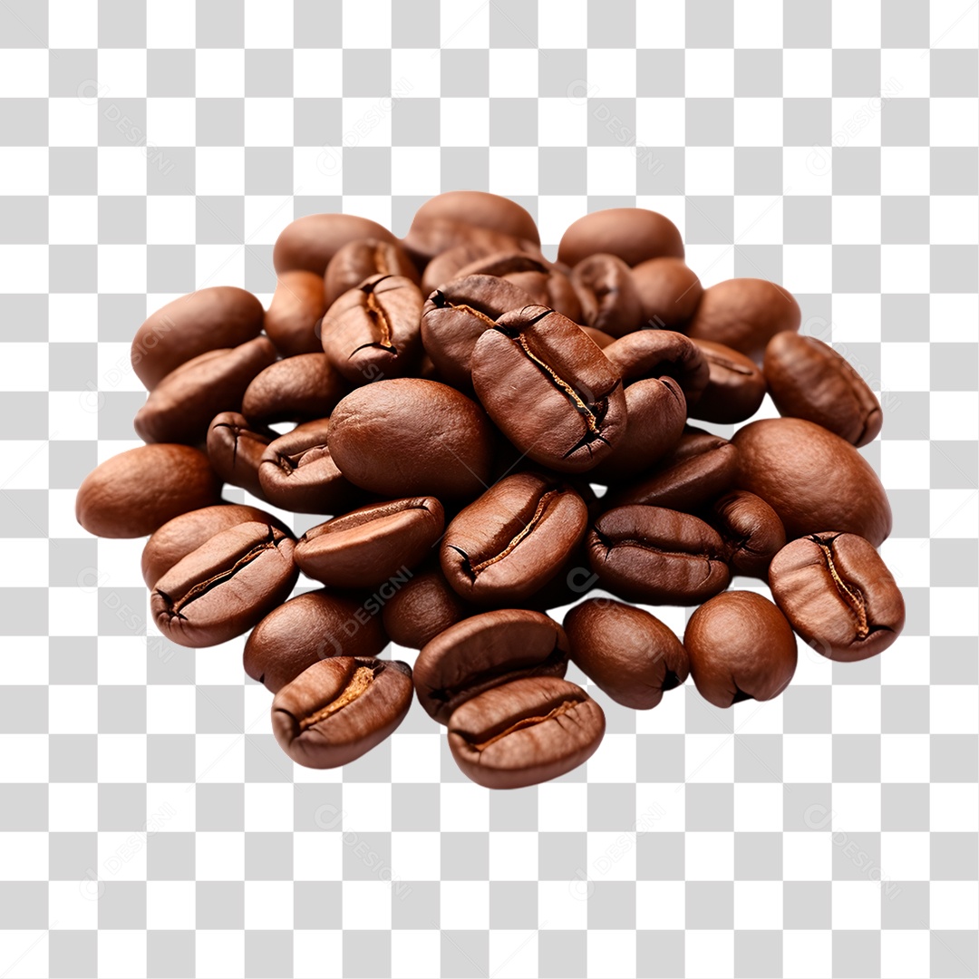 Elemento 3D Grãos de Café PNG Transparente