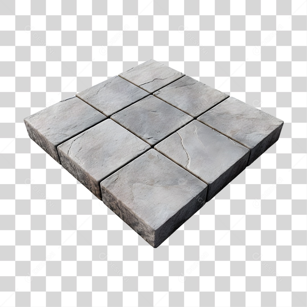 Elemento 3D Bloco de Concreto PNG Transparente