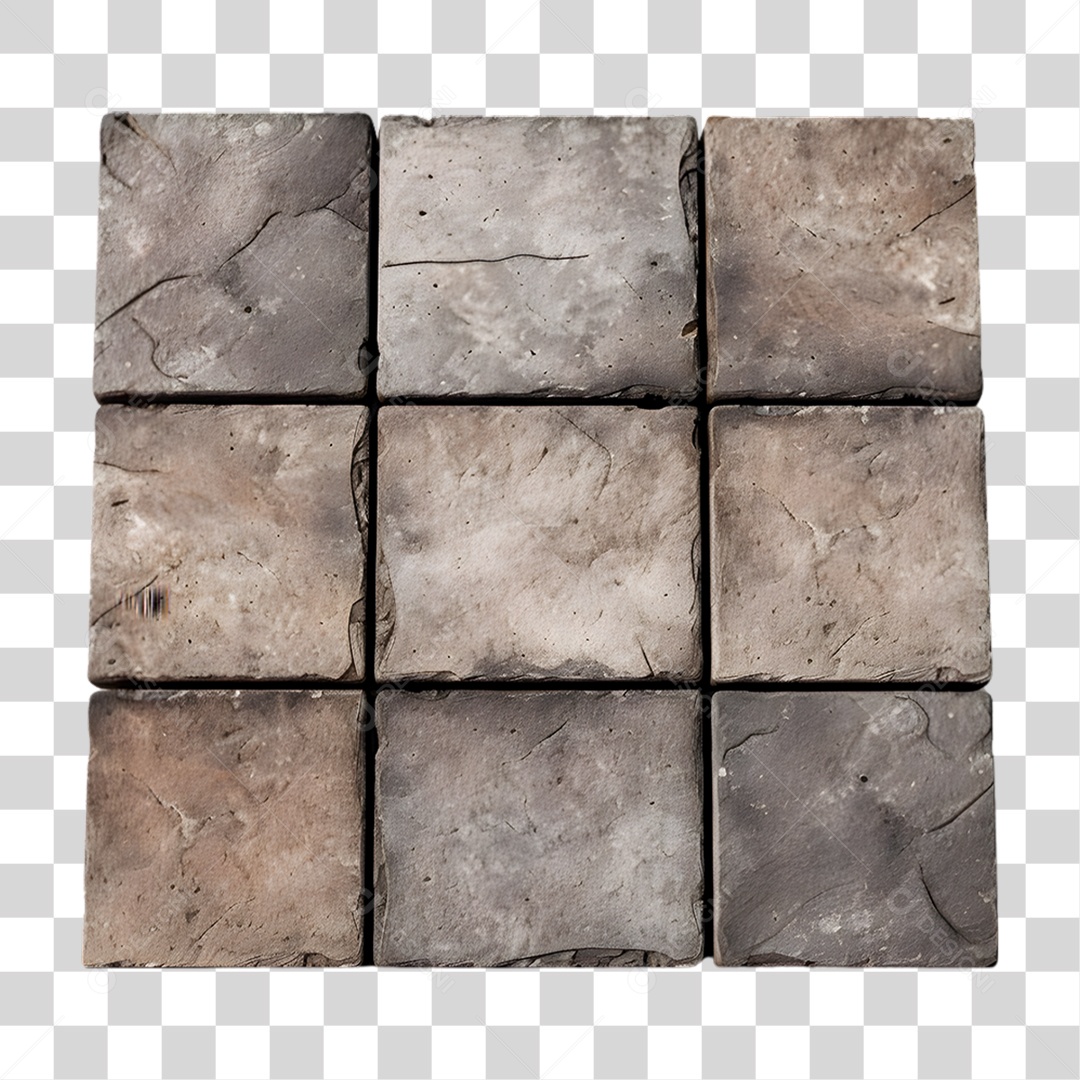 Elemento 3D Bloco de Concreto PNG Transparente