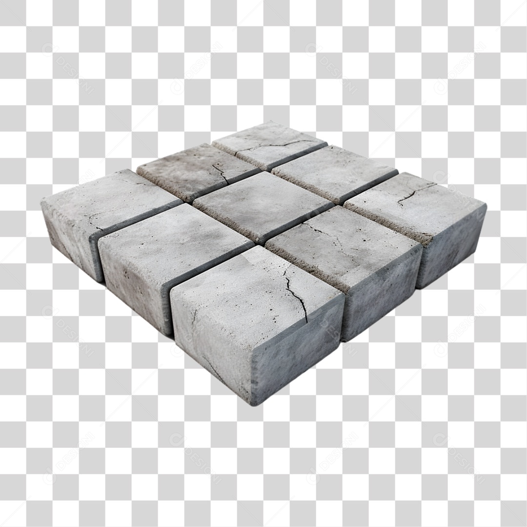 Elemento 3D Bloco de Concreto PNG Transparente