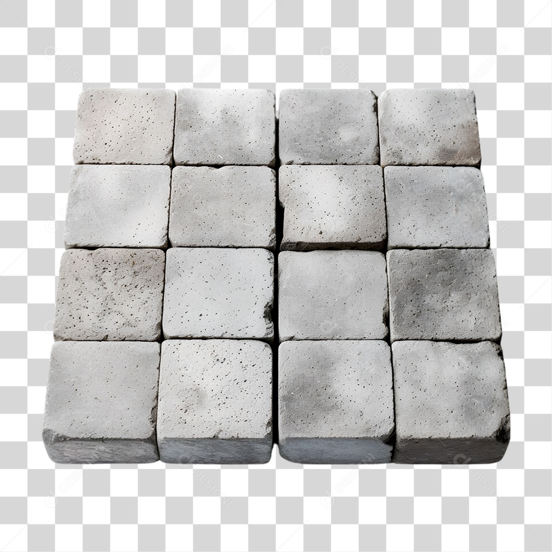 3D Element PNG Concrete Block Transparent