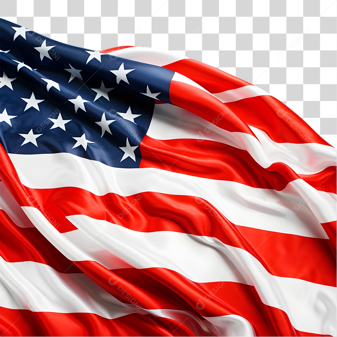 Elemento 3D Bandeira dos Estados Unidos PNG Transparente